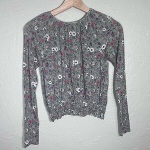 AMERICAN EAGLE SOFT & SEXY LONG SLEEVE OYSTER BAY FLORAL BLOUSE SIZE S